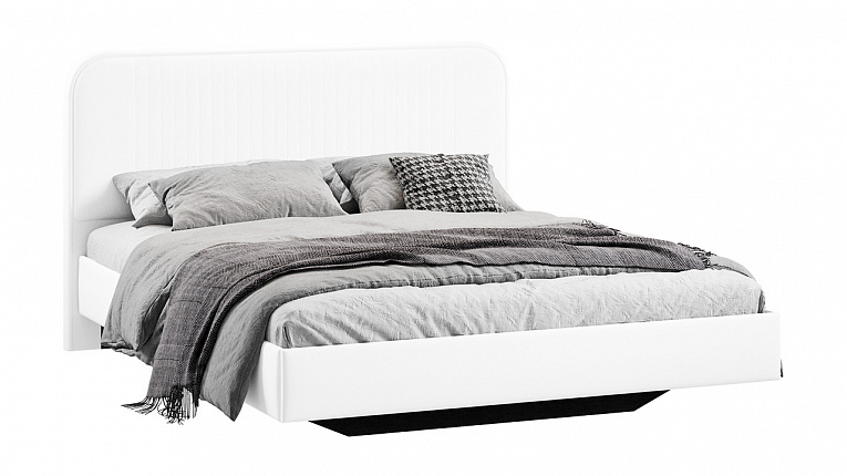 Кровать без подъемного механизма Тиффани Трия Тип 1 Экокожа белая Polo 1600x2000