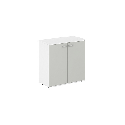 Шкаф низкий Norden Сигма 800х400х825, 2-х дв., з.ст HDF SG.805.WH.SH Белый Снег/Серый Бархат