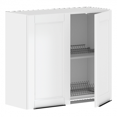 Шкаф навесной с посудосушителем 800 SICILIA белый (h=720)