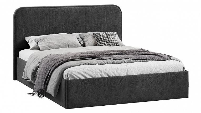 Кровать 140х200 c подъемным механизмом Тиффани микровелюр Wellmart Graphite Трия