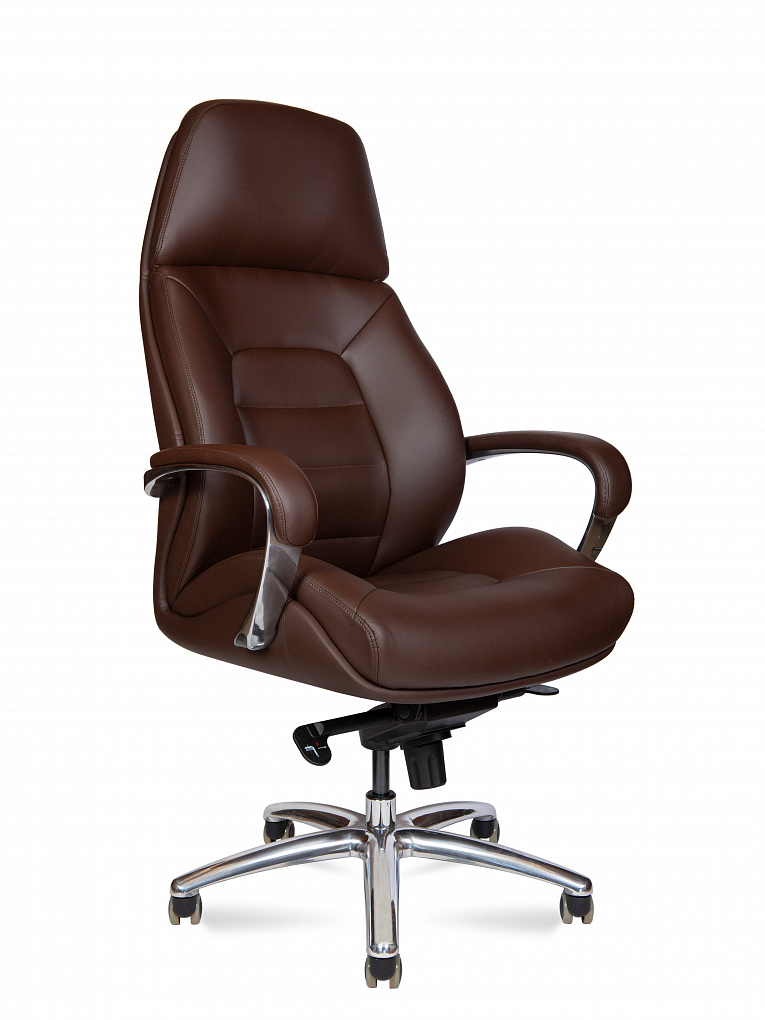 Кресло руководителя NORDEN Порше / Porsсhe F181-F brown pu коричневая / Алюминий / Коричневый
