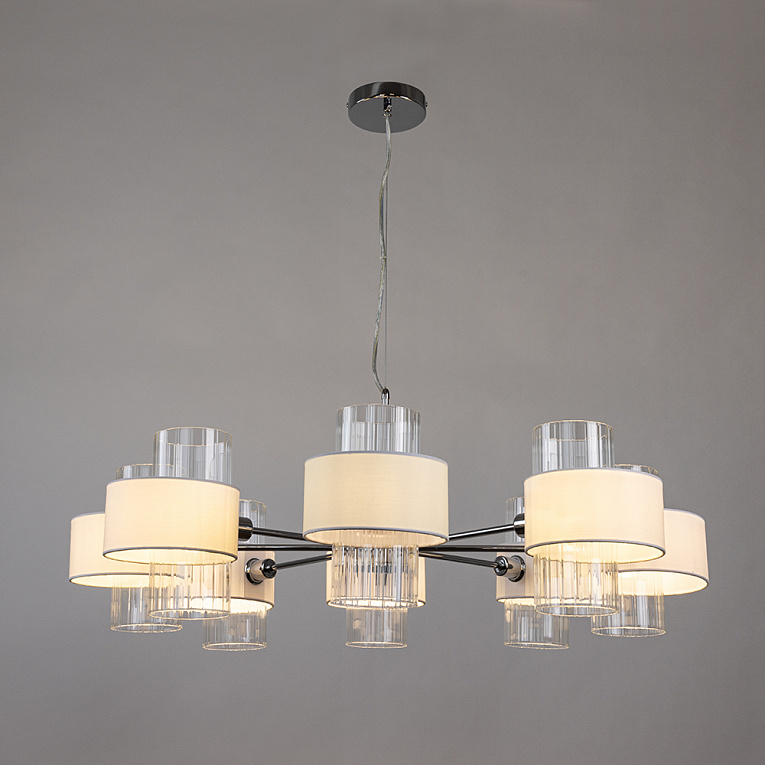 Подвесная люстра Arte Lamp FANTASIA хром, белый A4076LM-8CC