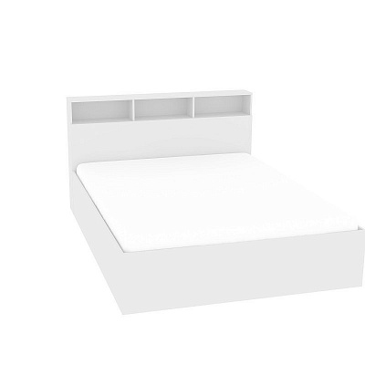 Кровать 1600 Морена Белый с основанием (металл)