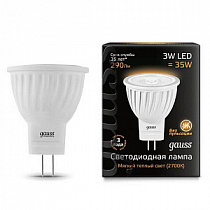Лампа Gauss MR11 3W 290lm 2700K GU4 LED 1/10/100
