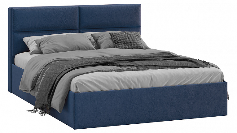 Кровать с подъемным механизмом Глосс Трия Тип 1 с заглушиной Микровелюр Wellmart Blue 1400x2000
